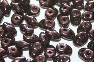 Perline Superduo Dark Luster-Metallic Amethyst 5x2,5mm - 10gr