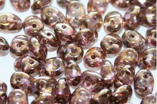 Superduo Beads Lt Transparent Gold 5x2,5mm - 10gr