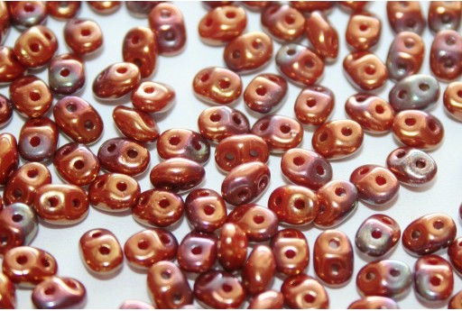 Superduo Beads Luster-Opaque Red 5x2,5mm - 10gr