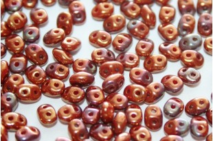 Superduo Beads Luster-Opaque Red 5x2,5mm - 10gr