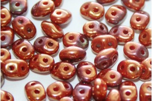 Superduo Beads Luster-Opaque Red 5x2,5mm - 10gr