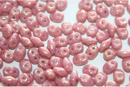 Perline Superduo Luster-Metallic Pink 5x2,5mm - 10gr