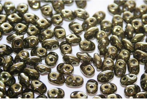 Perline Superduo Luster-Metallic Olivine 5x2,5mm - 10gr