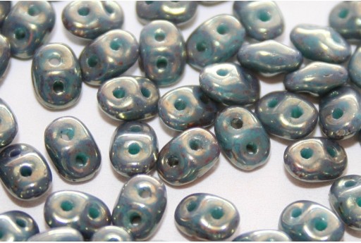 Superduo Beads Luster Topaz/Pink-Turquoise 5x2,5mm - 10gr 2