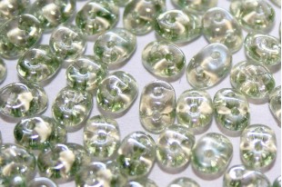 Perline Superduo Luster-Transparent Lt. Green 5x2,5mm - 10gr