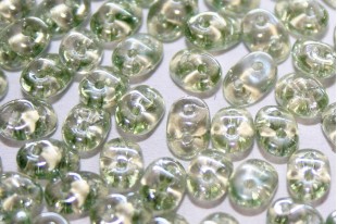 Superduo Beads Luster-Transparent Lt. Green 5x2,5mm - 10gr