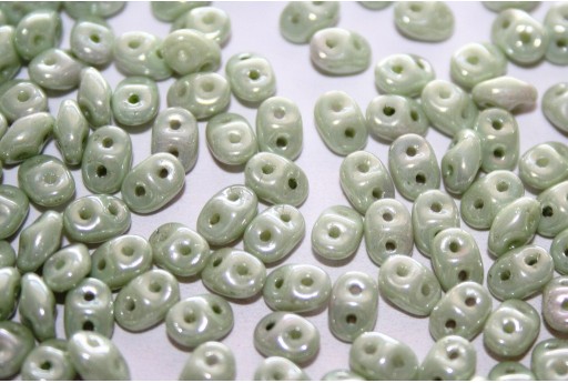 Superduo Beads Chalk Green Luster Light 5x2,5mm - 10gr