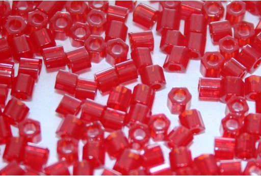Perline Toho Hexagon Transparent Ruby 8/0 - 10gr 2