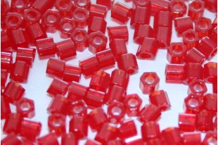 Hexagon Toho Seed Beads Transparent Ruby 8/0 - 10gr