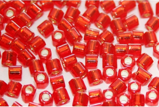 Hexagon Toho Seed Beads Silver Lined Siam Ruby 8/0 - 10gr 2