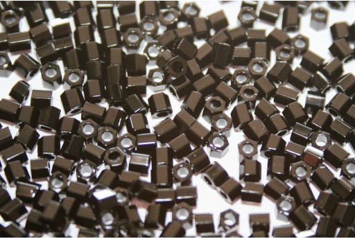 Hexagon Toho Seed Beads Opaque Jet 8/0 - 10gr