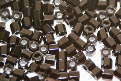 Hexagon Toho Seed Beads Opaque Jet 8/0 - 10gr 2