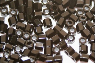 Hexagon Toho Seed Beads Opaque Jet 8/0 - 10gr