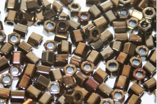 Hexagon Toho Seed Beads Metallic Iris Brown 8/0 - 10gr