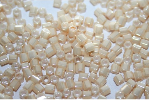 Hexagon Toho Seed Beads Opaque Lustered Light Beige 8/0 - 10gr