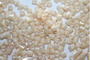 Hexagon Toho Seed Beads Opaque Lustered Light Beige 8/0 - 10gr