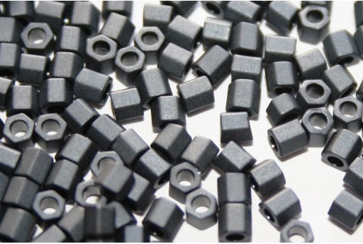 Hexagon Toho Seed Beads Matte Color Opaque Grey 8/0 - 10gr 2