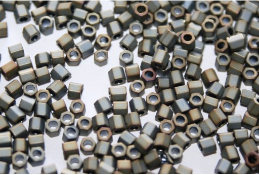 Hexagon Toho Seed Beads Matte Color Iris Grey 8/0 - 10gr