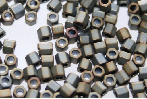 Hexagon Toho Seed Beads Matte Color Iris Grey 8/0 - 10gr 2