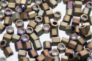 Hexagon Toho Seed Beads Matte Color Iris Brown 8/0 - 10gr