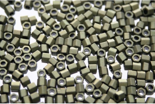 Hexagon Toho Seed Beads Matte Color Dark Olive 8/0 - 10gr