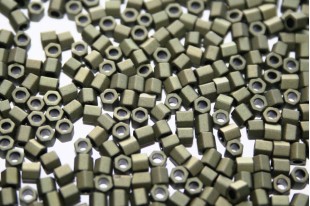 Hexagon Toho Seed Beads Matte Color Dark Olive 8/0 - 10gr