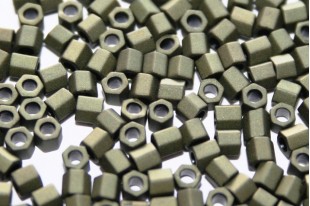 Hexagon Toho Seed Beads Matte Color Dark Olive 8/0 - 10gr