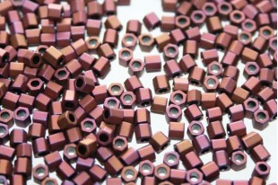 Hexagon Toho Seed Beads Matte Color Mauve Mocha 8/0 - 10gr
