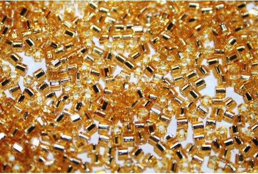 Hexagon Toho Seed Beads Silver Lined Light Topaz 11/0 - 10gr