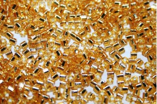 Hexagon Toho Seed Beads Silver Lined Light Topaz 11/0 - 10gr