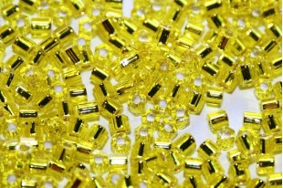 Hexagon Toho Seed Beads Silver Lined Lemon 11/0 - 10gr