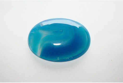 Blue Striped Agate Oval Cabochon 30x40mm - 1pz