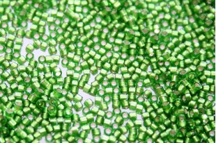 Treasure Toho Seed Beads Silver Lined Frosted Peridot 11/0 - 5gr