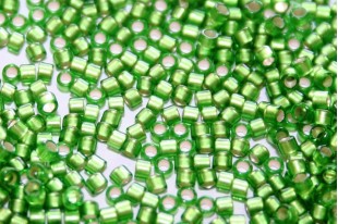 Treasure Toho Seed Beads Silver Lined Frosted Peridot 11/0 - 5gr