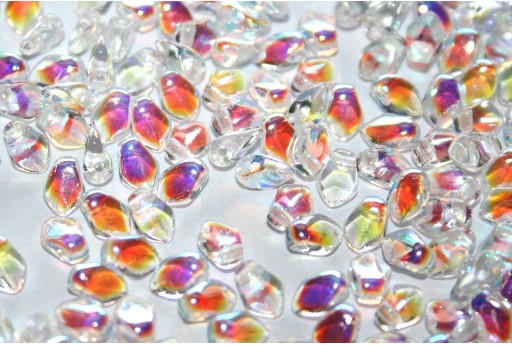 Czech Glass Beads Gekko® Crystal AB 3x5mm - 5gr