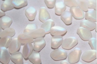 Czech Glass Beads Gekko® Crystal AB Full Matted 3x5mm - 5gr