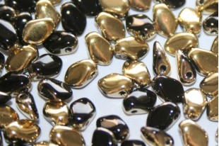 Czech Glass Beads Gekko® Jet Amber 3x5mm - 5gr