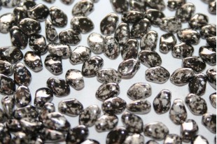 Czech Glass Beads Gekko® Jet Antique Chrome 3x5mm - 5gr