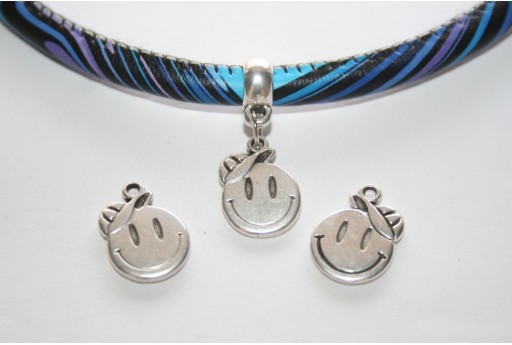 Pendente Smile con Cappello Argento 14x18mm - 2pz