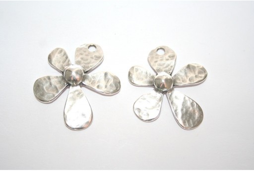 Silver Flower Pendant 31x35mm  - 1pcs