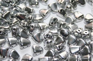 Czech Glass Beads NIB-BIT Silver 6x5mm - 10gr