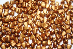 Czech Glass Beads NIB-BIT Matte Metallic Antique Gold 6x5mm - 10gr