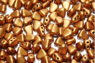 Czech Glass Beads NIB-BIT Matte Metallic Antique Gold 6x5mm - 10gr