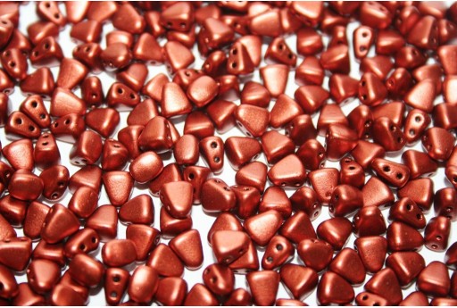 Czech Glass Beads NIB-BIT Matte Metallic Dark Copper 6x5mm - 10gr