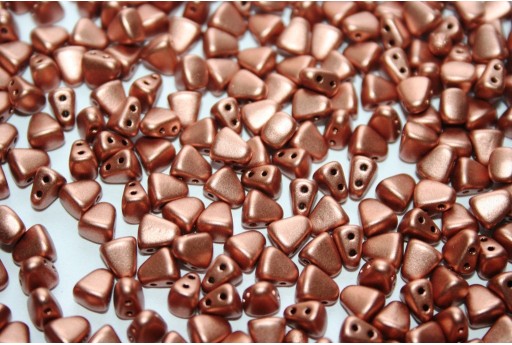 Czech Glass Beads NIB-BIT Matte Metallic Copper 6x5mm - 10gr