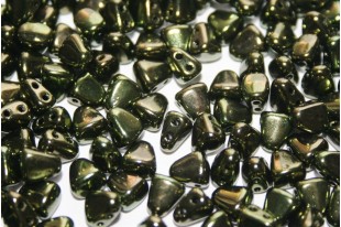 Czech Glass Beads NIB-BIT Luster Metallic Olivine 6x5mm - 10gr