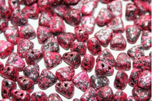 Czech Glass Beads NIB-BIT Tweedy Pink 6x5mm - 10gr