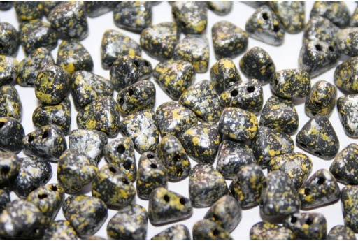 Czech Glass Beads NIB-BIT Tweedy Yellow 6x5mm - 10gr 2