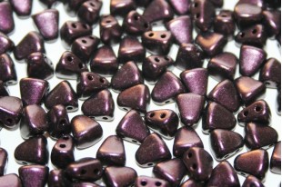 Czech Glass Beads NIB-BIT Metallic Suede Dark Plum 6x5mm - 10gr