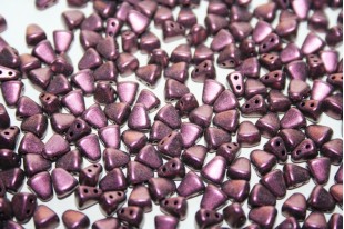 Czech Glass Beads NIB-BIT Metallic Suede Pink 6x5mm - 10gr